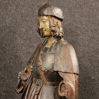 Antique Religious French Sculpture depicting Pilgrim