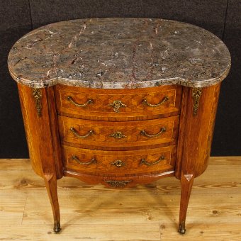 Antique French inlaid dresser with marble top