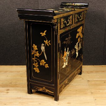 Antique Chinese lacquered and painted sideboard