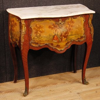French commode in rosewood with marble top