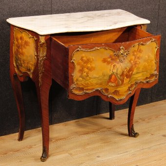 Antique French commode in rosewood with marble top