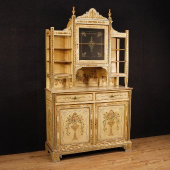 Italian lacquered, painted and golden cupboard