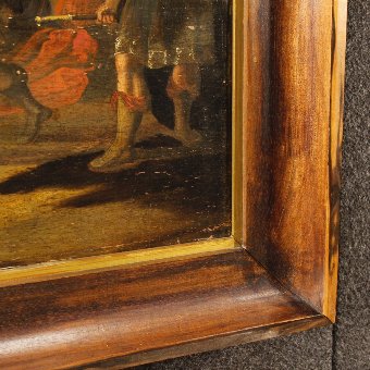 Antique Antique Flemish painting David's Triumph  of the 18th Century