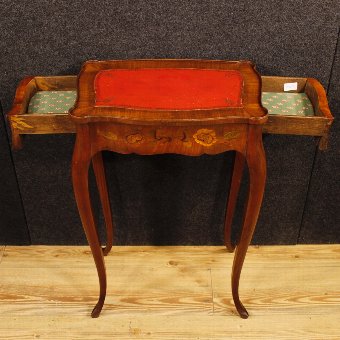 Antique French inlaid side table with two drawers