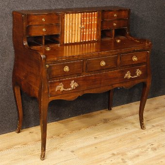 Dutch writing desk in mahogany wood