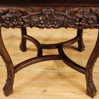 Antique Chinese side table in wood with marble top