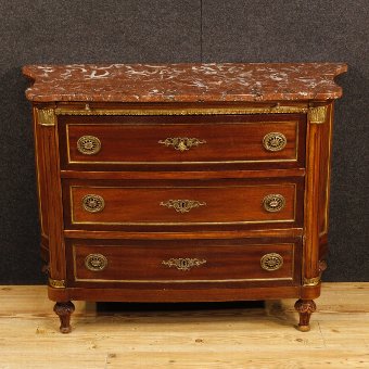 Antique French dresser in Louis XVI style with marble top