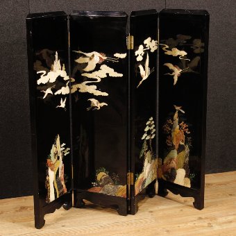 French screen lacquered chinoiserie