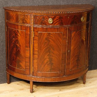 English demilune sideboard in mahogany wood