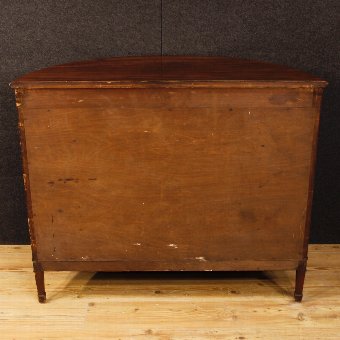 Antique English demilune sideboard in mahogany wood