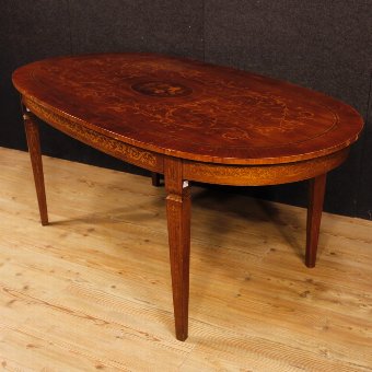 Antique Italian inlaid table in Louis XVI style