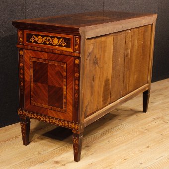 Antique Italian inlaid dresser in wood in Louis XVI style