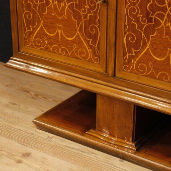 Antique Italian inlaid sideboard in walnut, maple and mahogany