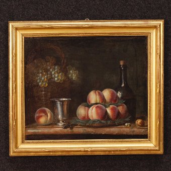 Antique French still life painting of the 19th century