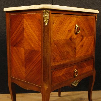 Antique French commode in mahogany and rosewood with onyx top