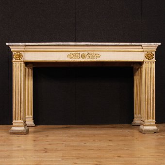 Antique Lacquered and golden French console in Empire style