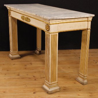 Antique Lacquered and golden French console in Empire style