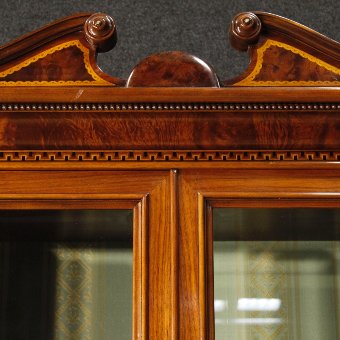 Antique Italian bookcase in inlaid wood