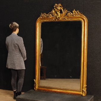 Antique Antique French golden mirror from 19th century