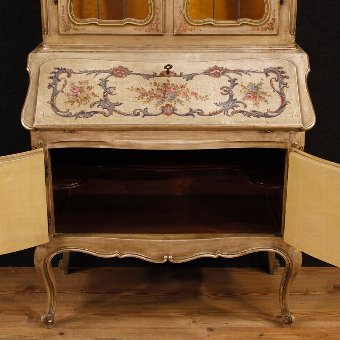 Antique French trumeau in lacquered and painted wood