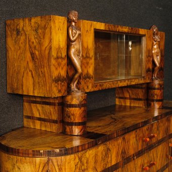 Antique Italian wooden sideboard in Art Deco style