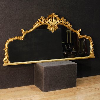 Italian mirror in golden wood