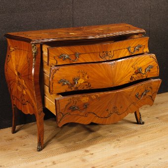 Antique French dresser in inlaid wood