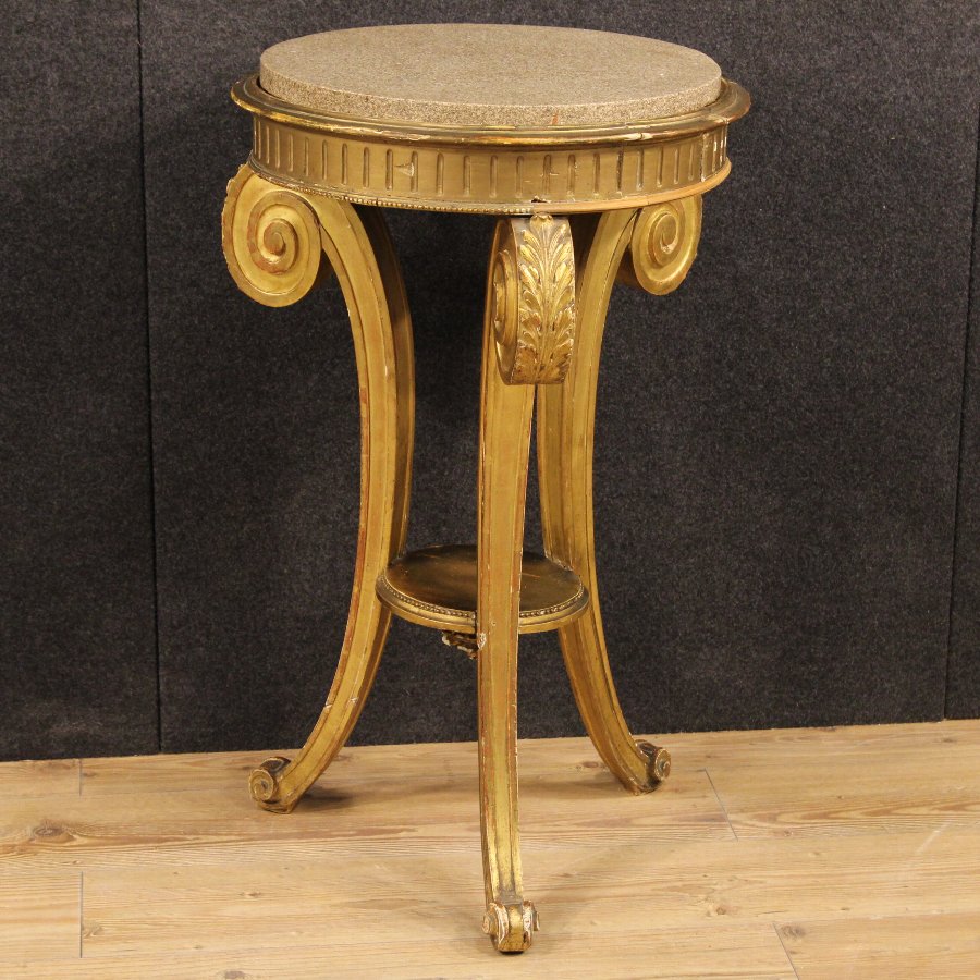 French tripod table with marble top