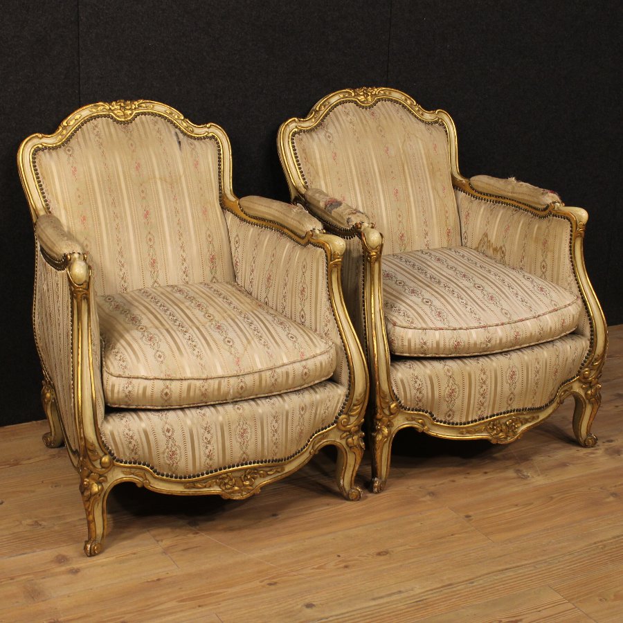 Antique Pair of a French armchairs in Louis XV style