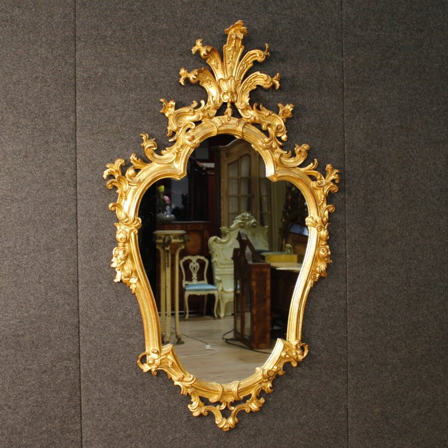 Venetian mirror in golden wood