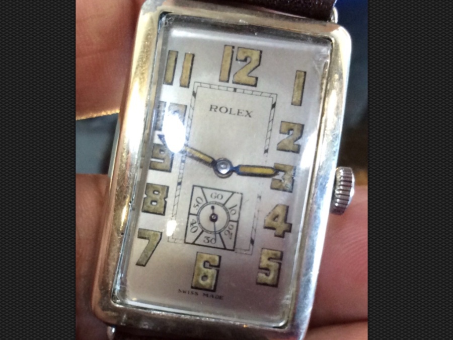 Art Deco period vv rare Rolex oversize curved Rolex watch 