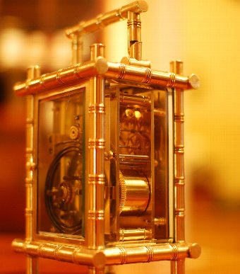 Antique CARRIAGE CLOCK FAUX BAMBOO