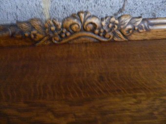 Antique exuberant arts and crafts golden oak sideboard