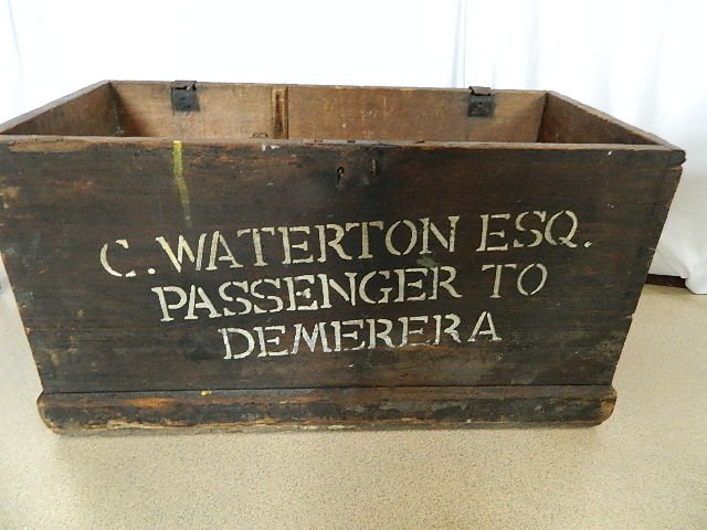 Antique Charles Waterton's original shipping trunk