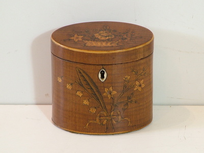 Miniature Harewood Oval Tea Caddy c.1790