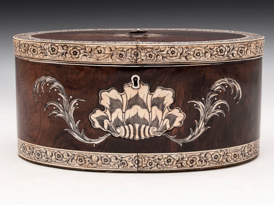 Anglo Indian Oval Tea Chest