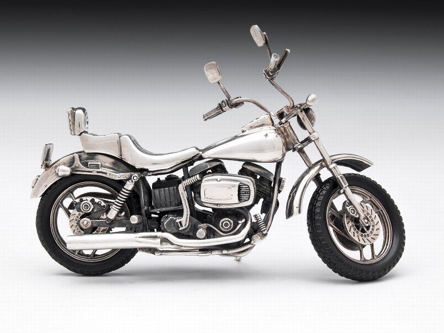 Sterling Silver Harley Davidson Motorcycle