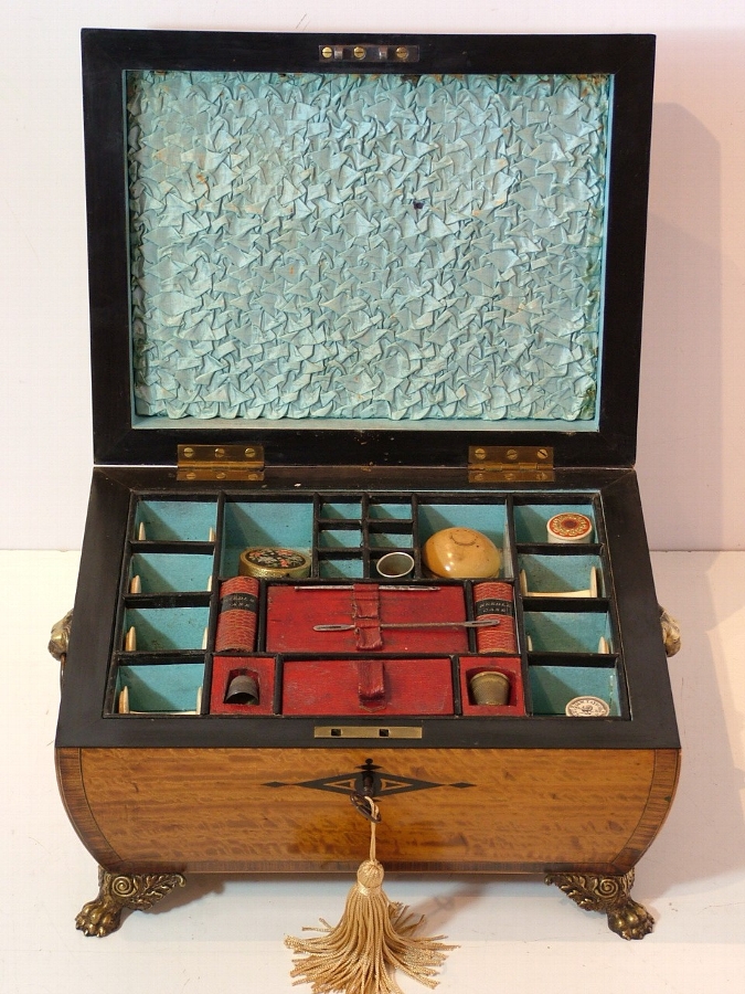 REGENCY SATINWOOD SEWING BOX