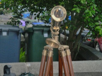 Antique Vintage Nautical Full Brass Finish Nautical Double Barrel Telescope on Tripod