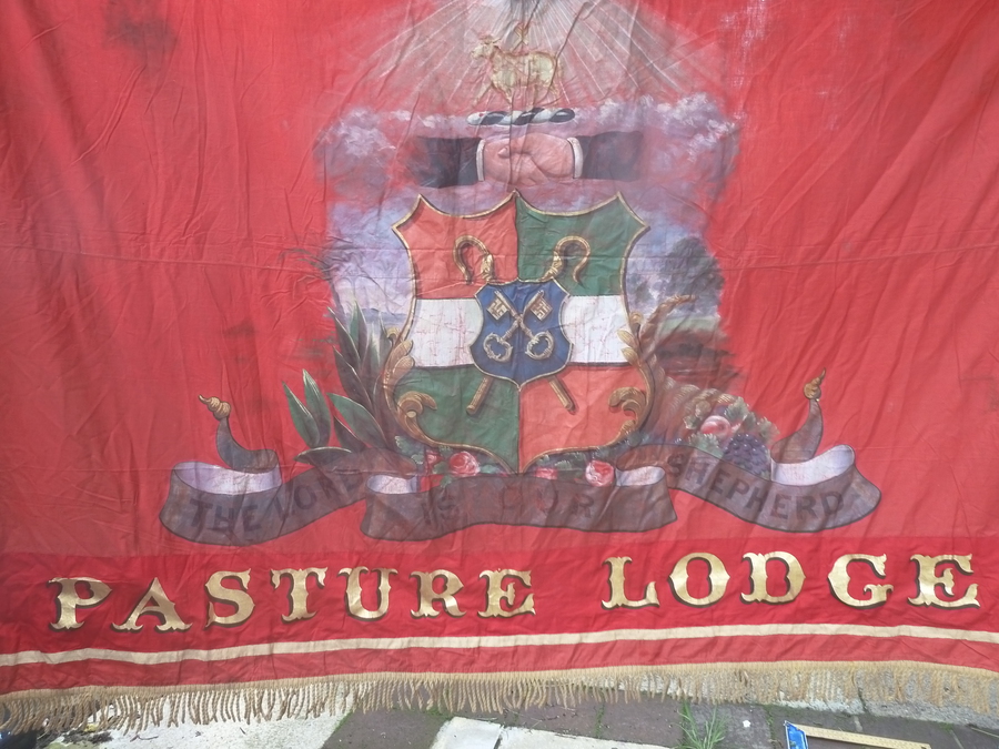 Antique Masonic Rare Large Banner Ancient Shepherds Pasture Lodge