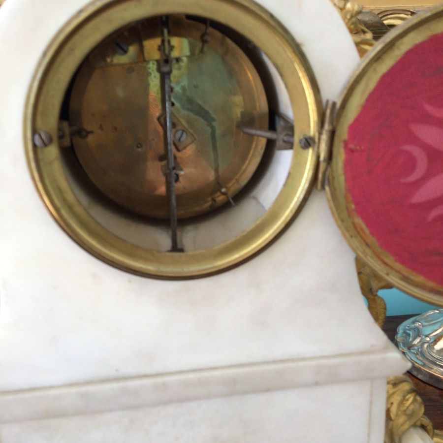 Antique Regency Marble and Ormolu Bronze Mantel Clock