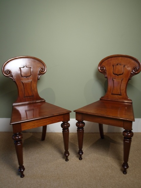 Pair of Mahogany Hall Chairs - James Winter