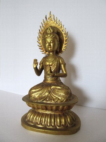 Antique Chinese antique brass Gilt Buddha