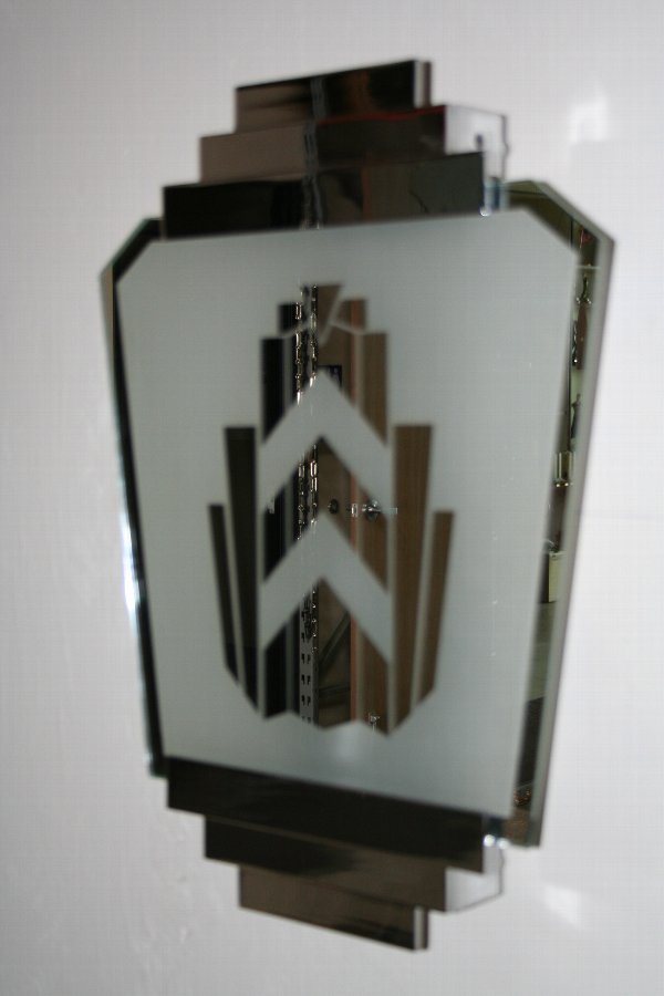 Art Deco Wall Sconce with Glass Mirror Shade