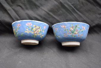 Antique  famille rose chinese bowls