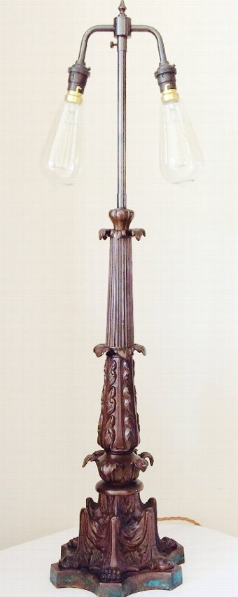 Late 19th c bronze table lamp