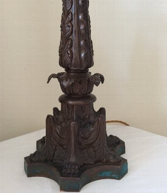 Antique Late 19th c bronze table lamp
