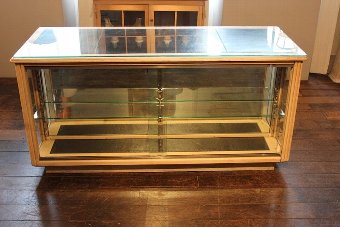 Antique Stylish 1930s English Bleached Desk / Display Cabinet