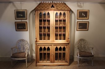 Wonderful Arts & Crafts English Gothic Bookcase