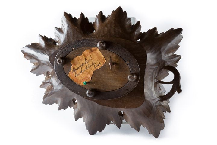 Antique Black Forest musical fruit or sweet bowl carved vine leaf centrepiece